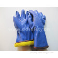 Blue PVC Sandy Finish Freezer Glove Safety Gloves (DPV212)